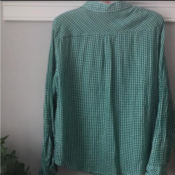 Coupe Collection green & white button down shirt. 
99% cotton, 1% spandex
Sz M - Picture 5 of 6